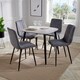 image 1 of Aspen Tapered Legs Square Dining Table with 4 Straight Stitch Dining Chairs - Grey/Black - Flat Packed Grey