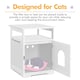 image 4 of Yaheetech Wooden Cat Litter Box with Open Shelf White | One Size
