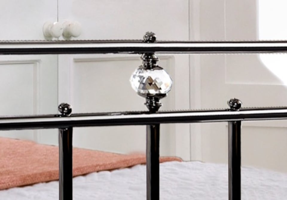 image 1 of 4ft Small Double Black nickel,Traditional Antique Victorian Metal Bed Frame | Black | Black Nickel | Small Double