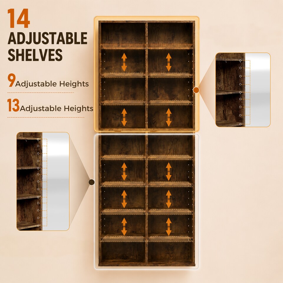 image 1 of HOMCOM 640 CD Storage Unit 360 DVD Storage Tower w/ 18 Compartments
