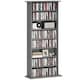 image 1 of HOMCOM CD Storage Unit DVD Tower Blu-ray Storage Shelf for Living Room Grey | Grey