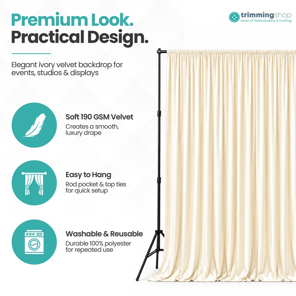 image 1 of 3x6M Velvet Photography Background, 190GSM Polyester Washable Backdrop