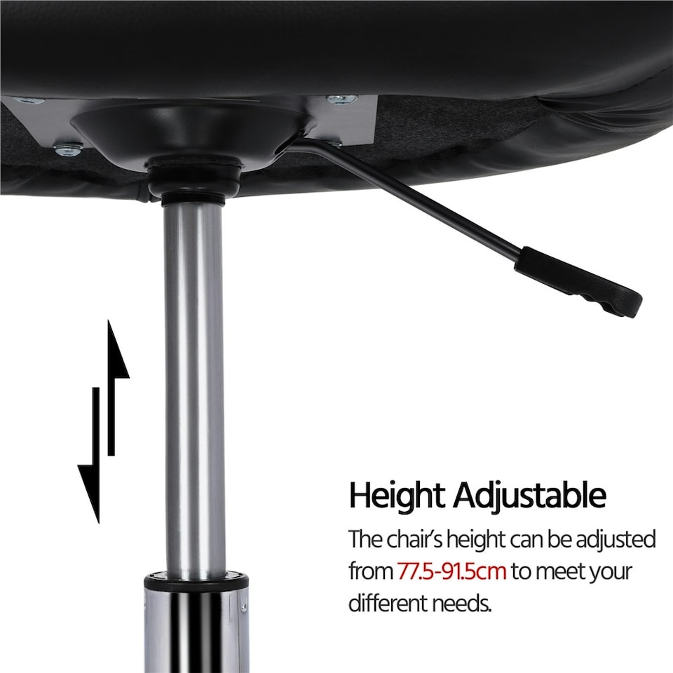 image 1 of Yaheetech Height Adjustable Modern Round Back Chair | Black