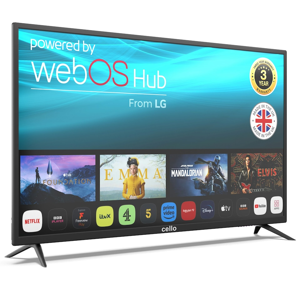 image 1 of Cello C5024WSF 50" Smart Ultrafast WebOS Full HD TV Built in DVD Player , Freeview Play, Freestat and Bluetooth. 3 year warranty. Made in UK