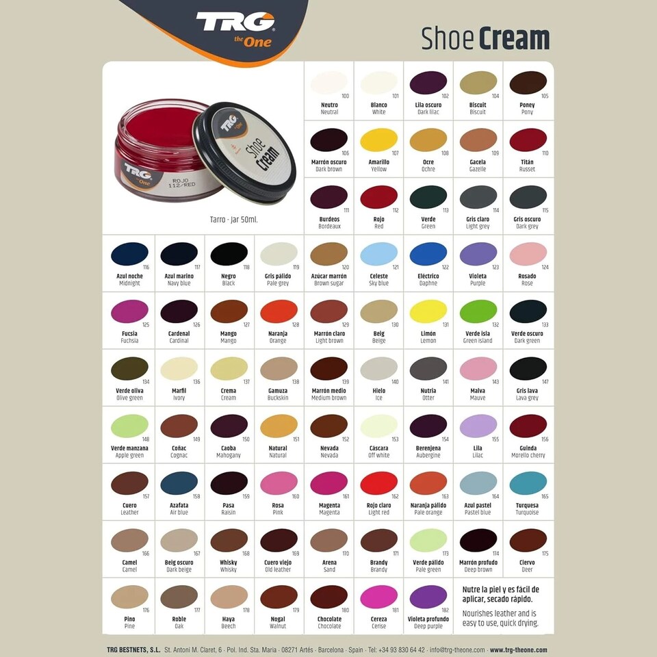 image 1 of TRG Shoe Cream - Polish and Leather Care for Shoes, Boots and Footwear 50ml | Purple | Dark Lilac
