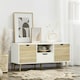 image 2 of HOMCOM TV Cabinet Entertainment Centre w/ Storage Cabinet and Drawer, Natural