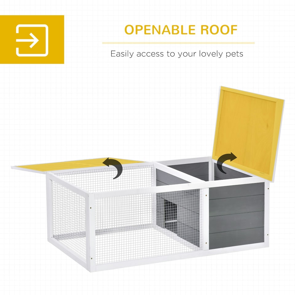 image 1 of PawHut Rabbit Hutch Animal Cage Pet Run Cover, with Water-resistant Asphalt Roof