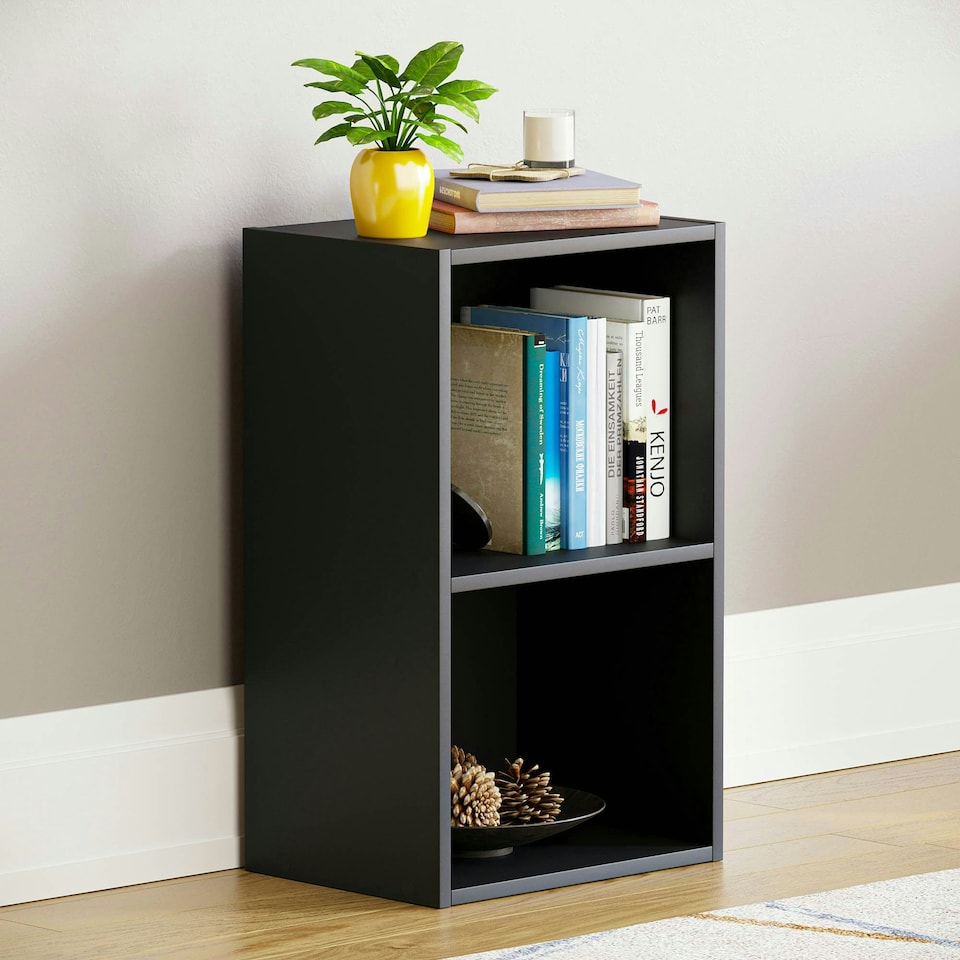 image 1 of Vida Designs Oxford 2 Tier Cube Bookcase Display Storage, Black