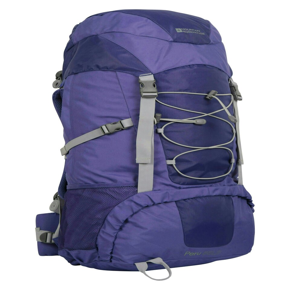 image 1 of Mountain Warehouse Peru Backpack Padded Ripstop Zipped Pockets Hiking Rucksack Purple