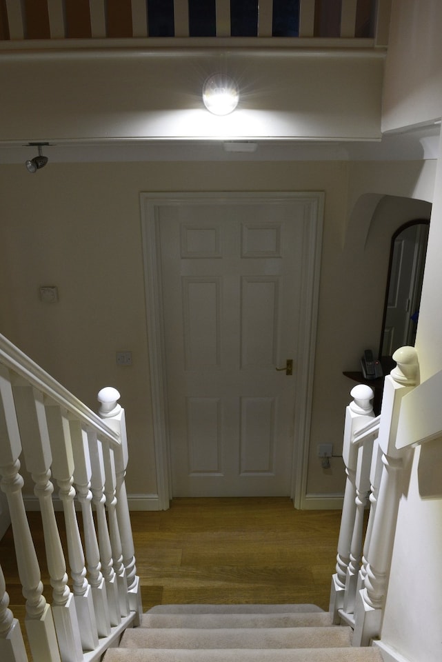 image 1 of Auraglow Battery Operated Motion Activated PIR Sensor Cordless Security Light | White