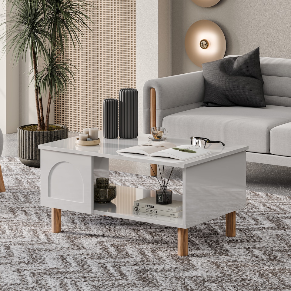 image 1 of Bohem Coffee Table W 90 cm x L 60 cm x D 46 cm | White | 1