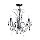 image 1 of ValueLights Viscount 3 Way Black Jewel Chandelier Ceiling Pendant Light | Black