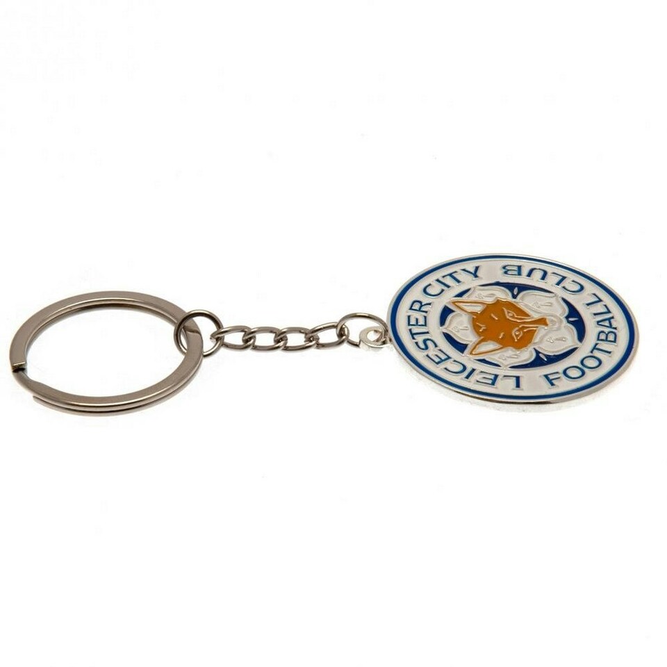 image 1 of Leicester City FC Be Fearless Crest Keyring - White/Blue/Orange - One Size