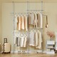 image 2 of SoBuy Modular Clothes Rack with 5-Hook Bar, Light Grey, 24.4"-44.5"x24.4"-44.5"x78.7"-116.1", 0 kg - KLS03-II-HG