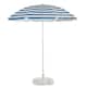 image 1 of Harbour Housewares Metal Beach Parasol & Base Set - 1.74 x 1.93m - Blue Stripe/White