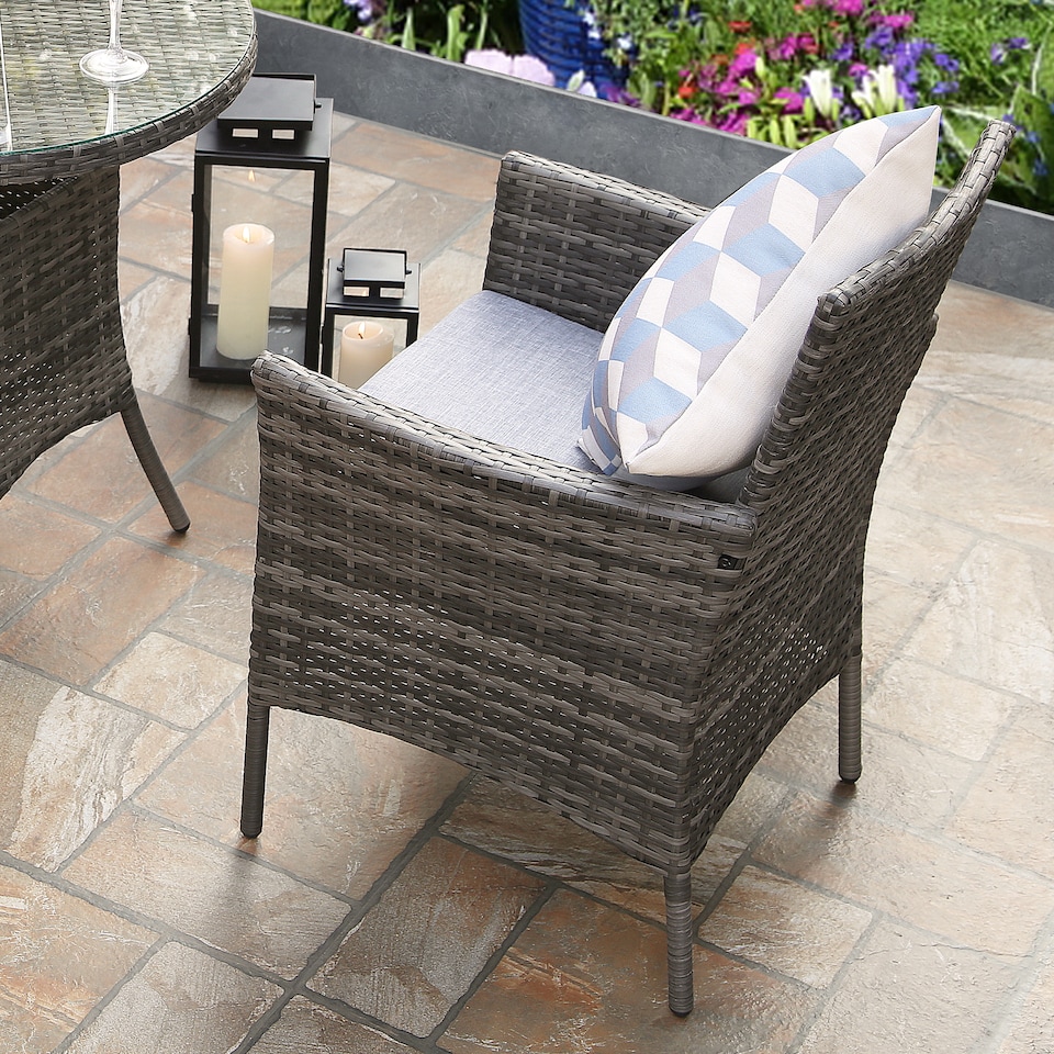 image 1 of VIRGINIA Rattan Bistro Set 2 Seater Round Table and Chairs