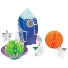 Space Party 3D Foiled Honeycomb Centrepiece Table Decoration Kit