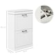 image 8 of HOMCOM Slim Shoe Storage Cabinet with 2 Flip Drawers for Entryway, White