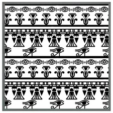 Egyptian eye of horus heiroglyphs (Picture Frame) Grey | L
