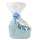 image 1 of Baby Boy Gift Hamper Kit - Blue Bassinet Basket (25cm) with Blue Gift Wrap Accessories