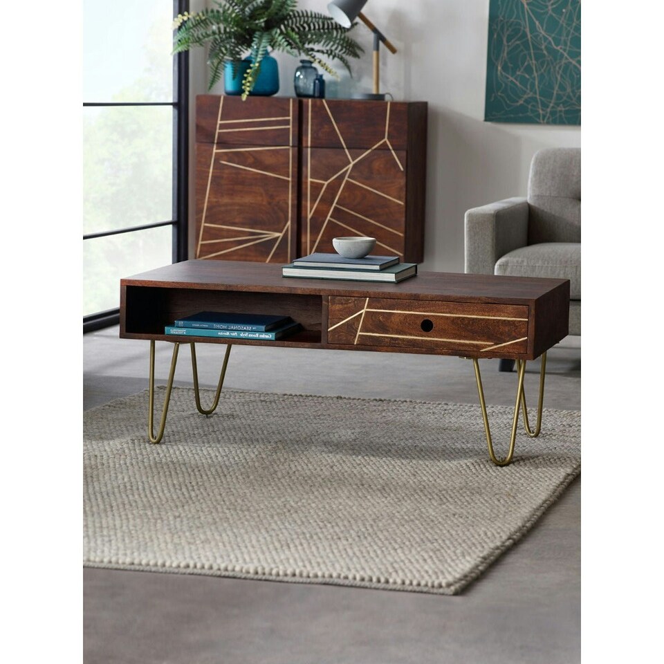 image 1 of Rectangular Coffee Table Bishop Dark Mango Brown