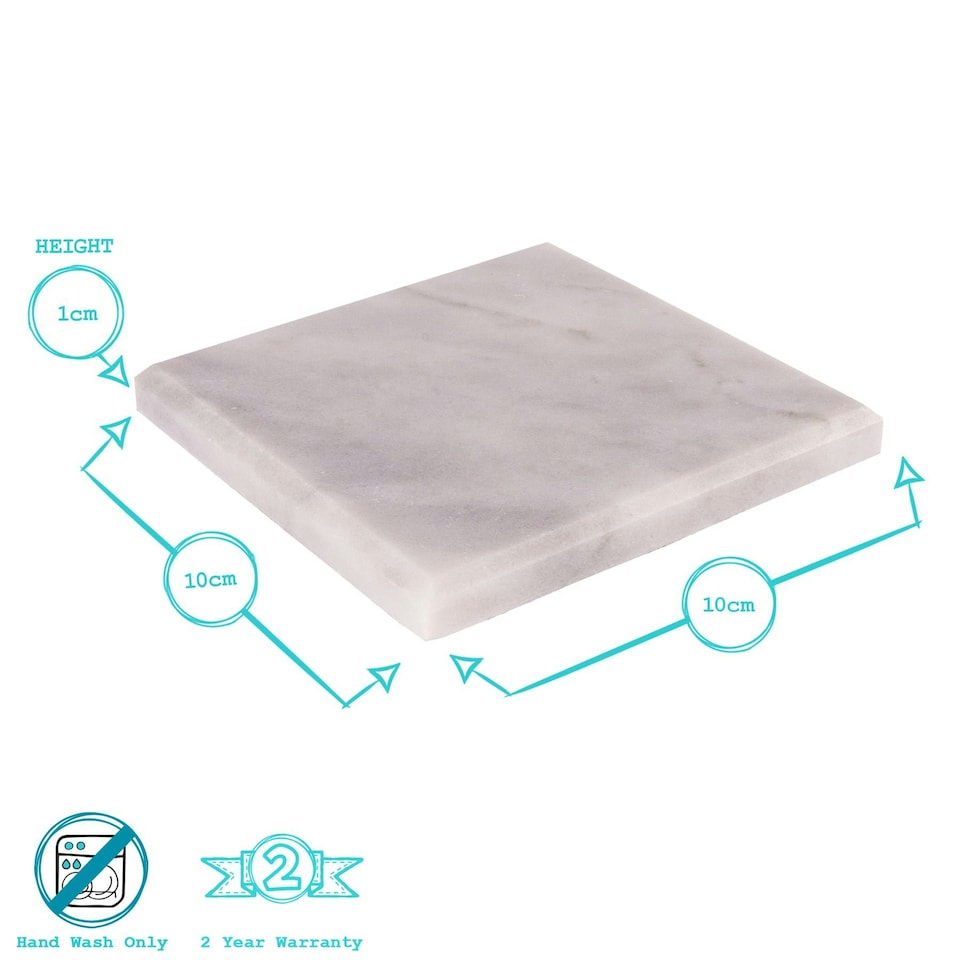 image 1 of Argon Tableware 12pc White Marble Placemats & Square Coasters Set - Table Mats Place Mats and Coasters Kitchen Mats White