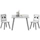 image 1 of ZONEKIZ Kids Table and Chairs, Childrens Desk with 2 Chairs, Pink 