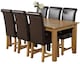 image 1 of Oslo 180 x 90 cm Large Oak Dining Table and 6 Washington Leather Chairs | Brown | Brown
