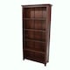 image 3 of Boston 5-Shelf Tall Bookcase - Rich Dark Brown Lacquer Finish with Handcrafted Adjustable Shelves | Brown | Dark Brown | One Size | 1