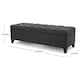 image 2 of Dark Grey Fabric Tufted Ottoman Storage Bench Grey