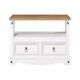 image 4 of Corona Flat Screen TV Unit - Antique Waxed Pine Media Cabinet with Drawers, Shelf, and Traditional Mexican Design | White | White | 1