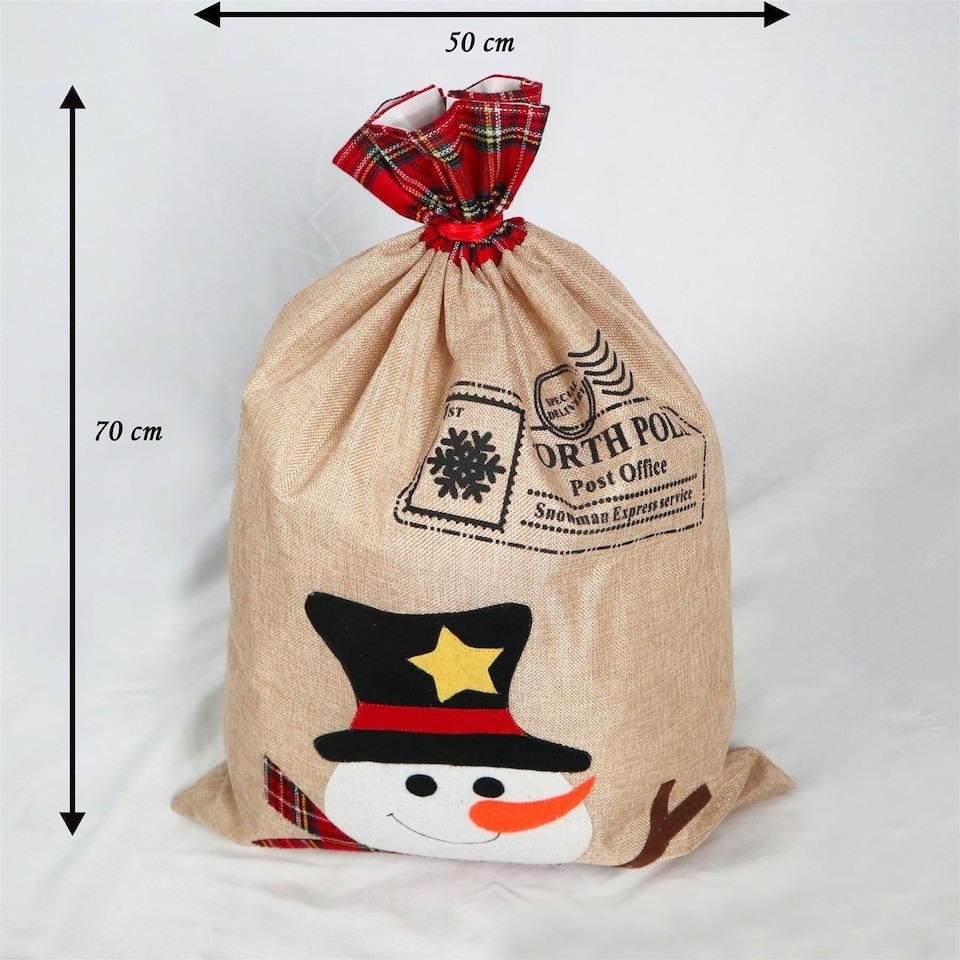 image 1 of Christmas Sack Snowman 50 x 70 cm
