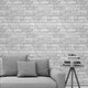 image 4 of Windsor Brick Wallpaper - White/Silver - 32.8ft x 20.5in White