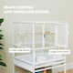 image 10 of PawHut Bird Cage Parrot Cage with Rolling Stand Acrylic Viewing Panels White
