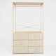 image 7 of OHS Brooklyn 6 Drawer Home Storage Fabric Display Cabinet With Hanging Rail Brown | Beige