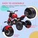 image 5 of AIYAPLAY 3 in 1 Baby Trike with Headlights, Music, Horn - Red