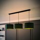 image 2 of ValueLights Shaw Matte Black 3 Drop Bar Green Fabric Shades | Black
