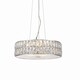 image 1 of Verina LED 5 Light Cylindrical Pendant Chrome, Crystal Glass Detail