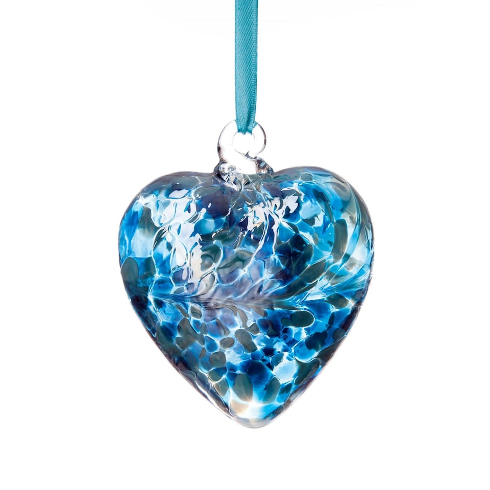 image 1 of Amelia Art Glass Hanging Friendship Birthstone Heart Ornament December