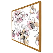 Flower illustration (Picture Frame) Brown | Oak | S