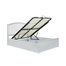 Grayson White Wooden Ottoman Bed And Signature Platinum 2000 Pocket Sprung Mattress Small Double N/A