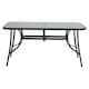 image 1 of Living and Home Metallic and Tempered Glass Garden Table with Parasol Hole Outdoor