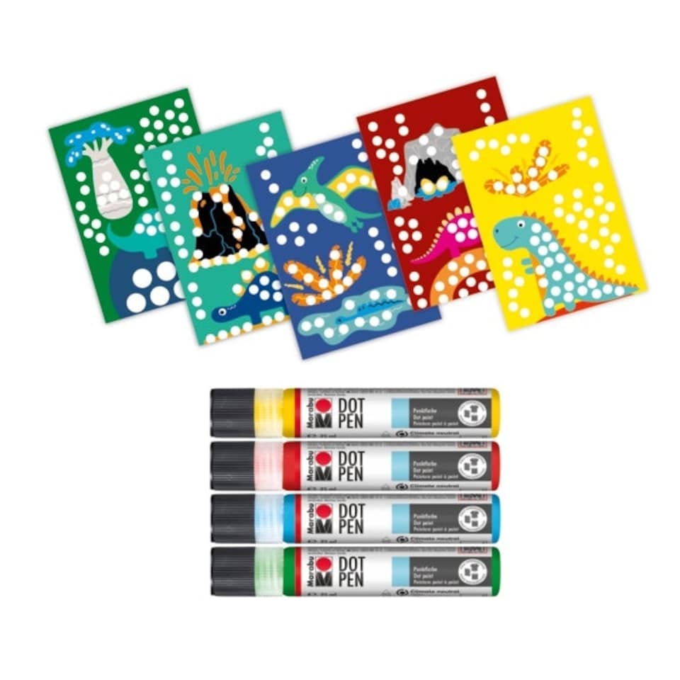 image 1 of Marabu Kids Dot Pen Set, Multicoloured, 4 x 25ml