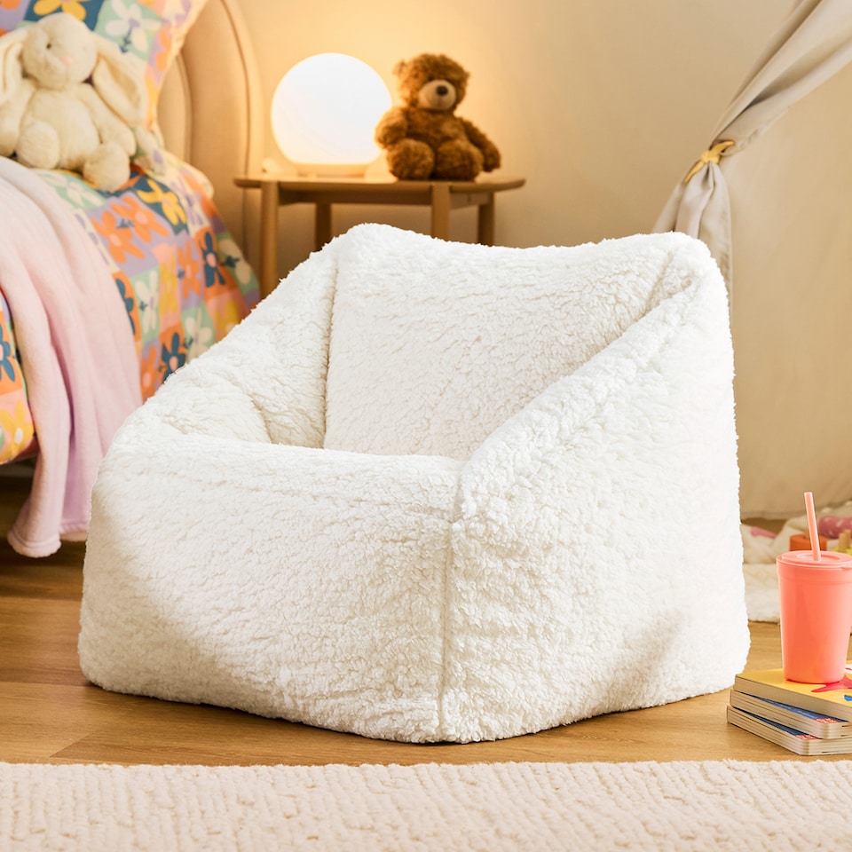 image 1 of icon Kids Teddy Bear Armchair Bean Bag Natural Childrens Bean Bags