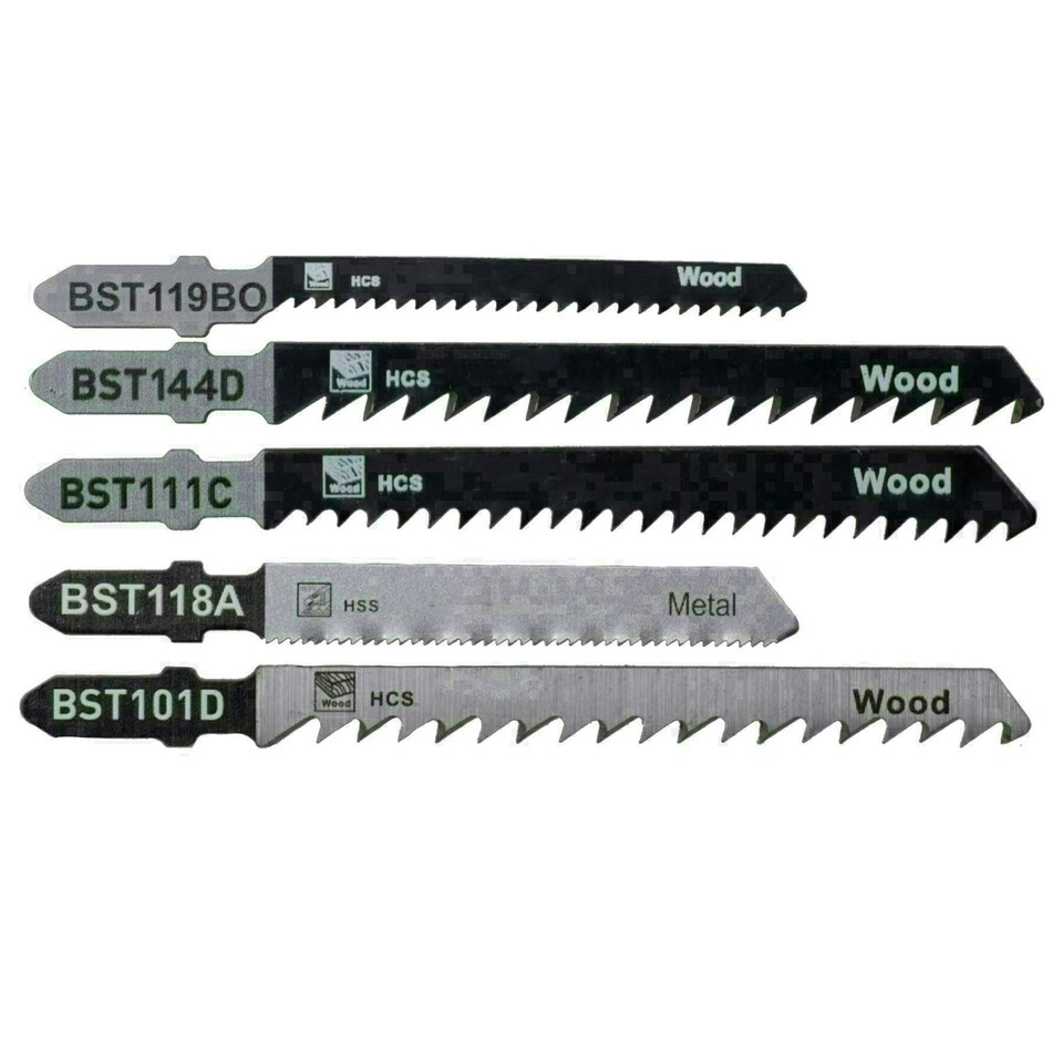 image 1 of 40pc T Shank Fitting Jigsaw Cutting Blades Set For Plastic Wood Metal HCS Blade