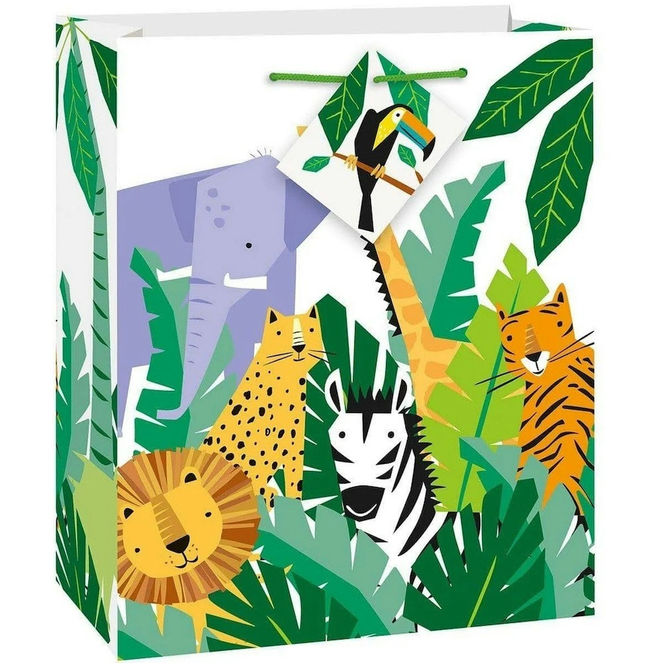 Unique Party Safari Animals Gift Bag - Multicoloured - One Size