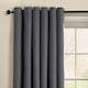 image 2 of OHS Woven Textured Blackout Eyelet Curtains, 66x90" - Charcoal