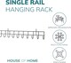 image 6 of House of Home Garden Tool Wall Mounted Storage Rack Hook Holder Extra Long Shed Tidy Rail | Black