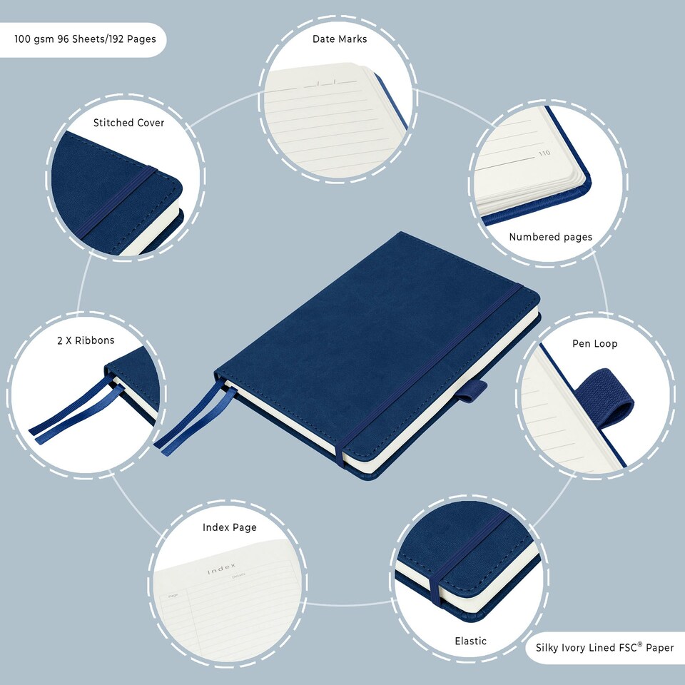 image 1 of Notes London A5 Italian Styled Moretti Notebook Navy