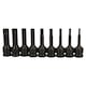 image 2 of 9pc Impacted Male Deep Spline Triple Square Socket Set 1/2" Drive M5 - M18